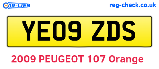 YE09ZDS are the vehicle registration plates.