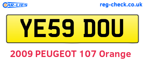 YE59DOU are the vehicle registration plates.