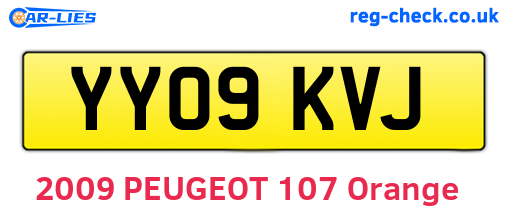 YY09KVJ are the vehicle registration plates.