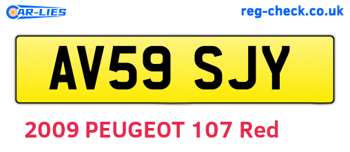 AV59SJY are the vehicle registration plates.
