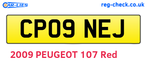 CP09NEJ are the vehicle registration plates.