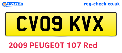 CV09KVX are the vehicle registration plates.