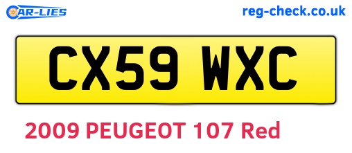 CX59WXC are the vehicle registration plates.