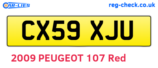 CX59XJU are the vehicle registration plates.