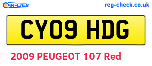 CY09HDG are the vehicle registration plates.