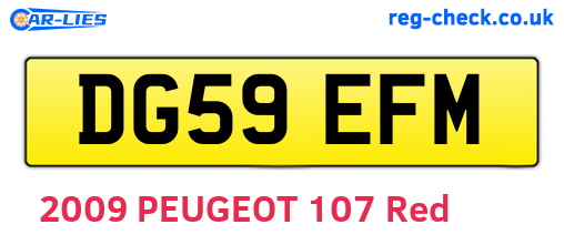 DG59EFM are the vehicle registration plates.