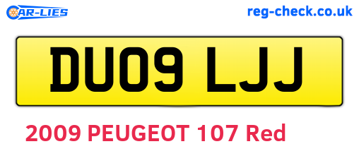 DU09LJJ are the vehicle registration plates.