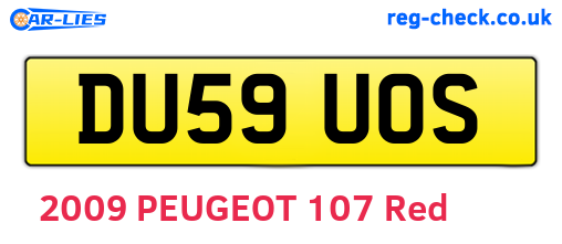 DU59UOS are the vehicle registration plates.