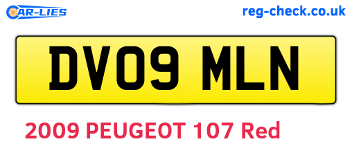 DV09MLN are the vehicle registration plates.