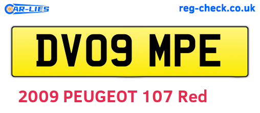 DV09MPE are the vehicle registration plates.