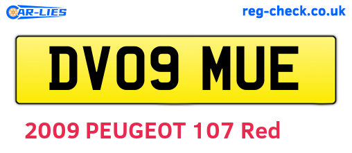 DV09MUE are the vehicle registration plates.