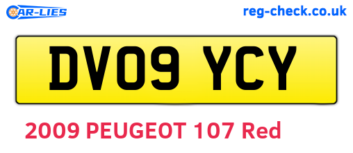 DV09YCY are the vehicle registration plates.