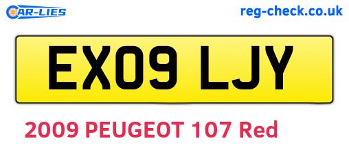 EX09LJY are the vehicle registration plates.