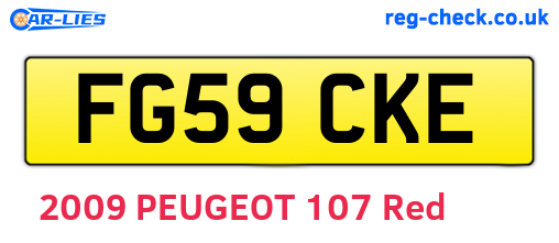 FG59CKE are the vehicle registration plates.