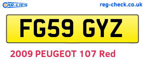 FG59GYZ are the vehicle registration plates.