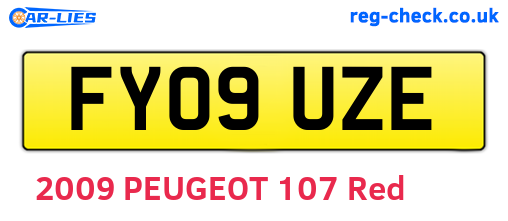 FY09UZE are the vehicle registration plates.