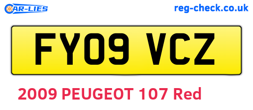 FY09VCZ are the vehicle registration plates.