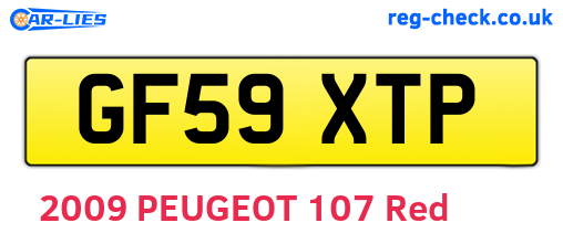 GF59XTP are the vehicle registration plates.