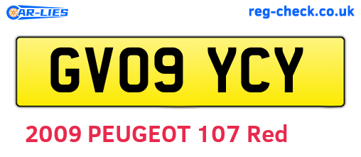 GV09YCY are the vehicle registration plates.