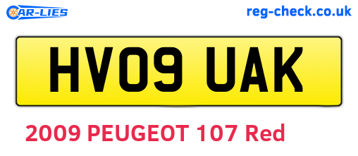 HV09UAK are the vehicle registration plates.