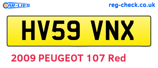 HV59VNX are the vehicle registration plates.