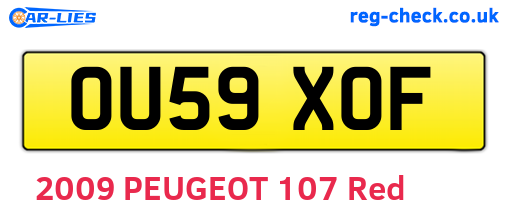 OU59XOF are the vehicle registration plates.