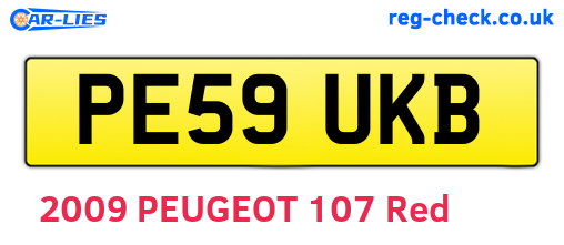 PE59UKB are the vehicle registration plates.