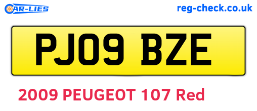 PJ09BZE are the vehicle registration plates.