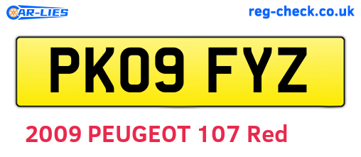 PK09FYZ are the vehicle registration plates.