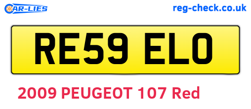 RE59ELO are the vehicle registration plates.
