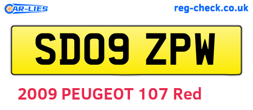 SD09ZPW are the vehicle registration plates.
