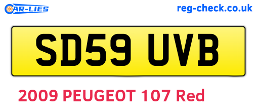 SD59UVB are the vehicle registration plates.