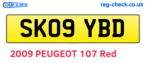 SK09YBD are the vehicle registration plates.