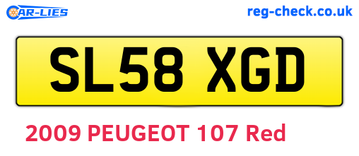 SL58XGD are the vehicle registration plates.