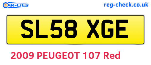 SL58XGE are the vehicle registration plates.