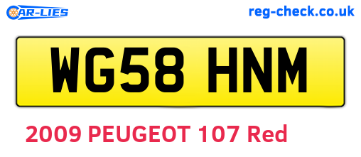 WG58HNM are the vehicle registration plates.