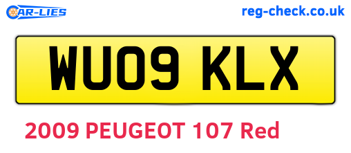 WU09KLX are the vehicle registration plates.