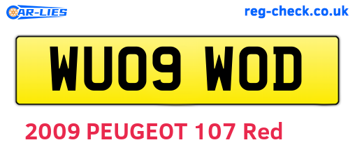 WU09WOD are the vehicle registration plates.