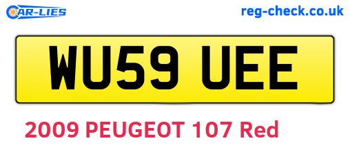 WU59UEE are the vehicle registration plates.