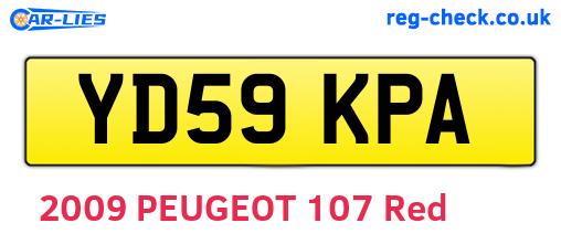 YD59KPA are the vehicle registration plates.