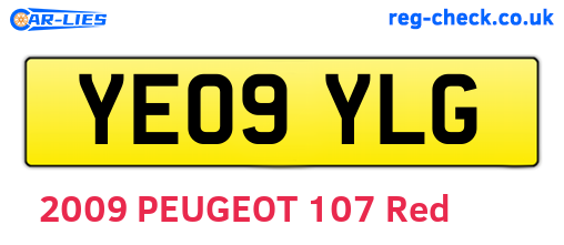 YE09YLG are the vehicle registration plates.