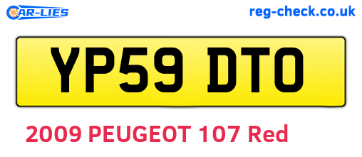 YP59DTO are the vehicle registration plates.