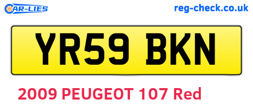 YR59BKN are the vehicle registration plates.