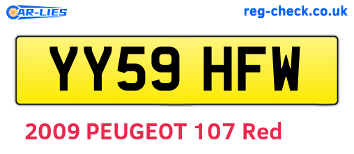 YY59HFW are the vehicle registration plates.