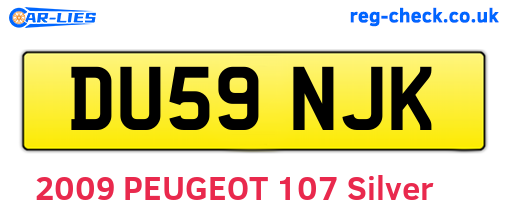 DU59NJK are the vehicle registration plates.
