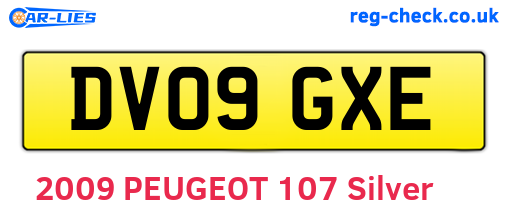 DV09GXE are the vehicle registration plates.