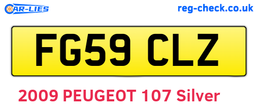 FG59CLZ are the vehicle registration plates.