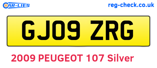 GJ09ZRG are the vehicle registration plates.