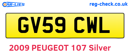 GV59CWL are the vehicle registration plates.