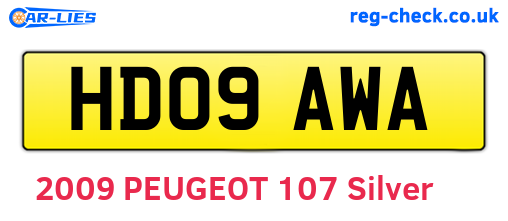 HD09AWA are the vehicle registration plates.